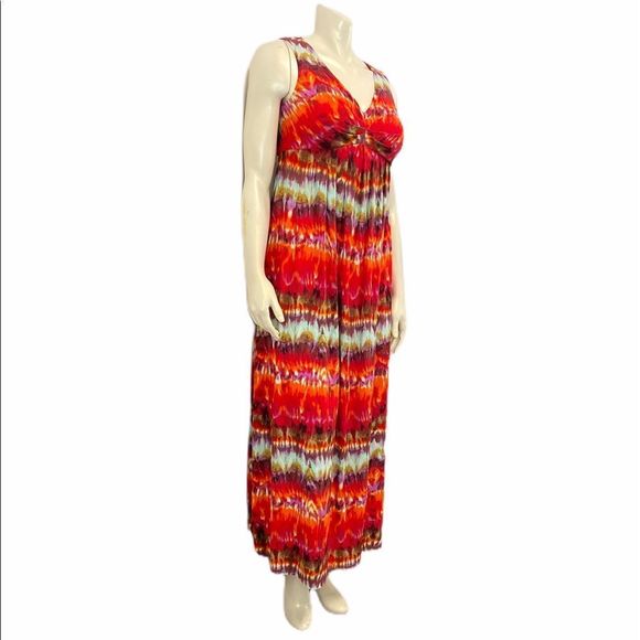 Chico Tie Dye Sleeveless Maxi Dress 0 Multicolor Summer Boho Bohemian Casual - Picture 2 of 6